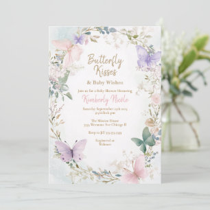Invitation Baby shower de papillons roses pour bébé