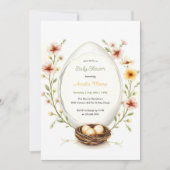 Invitation Baby shower de Pâques aux oeufs de fleurs (Devant)