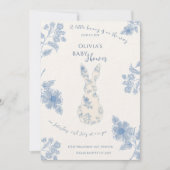 Invitation Baby shower de Pâques Bleu toile (Devant)