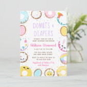 Invitation Baby shower de Pâques Donuts (Debout devant)