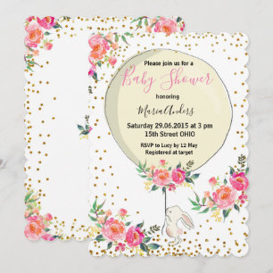 Invitation Baby shower de Pâques du printemps
