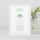 Invitation Baby shower de parachute de bouquet de succulents (Debout devant)