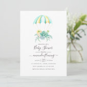 Invitation Baby shower de parachute de bouquet de succulents (Debout devant)