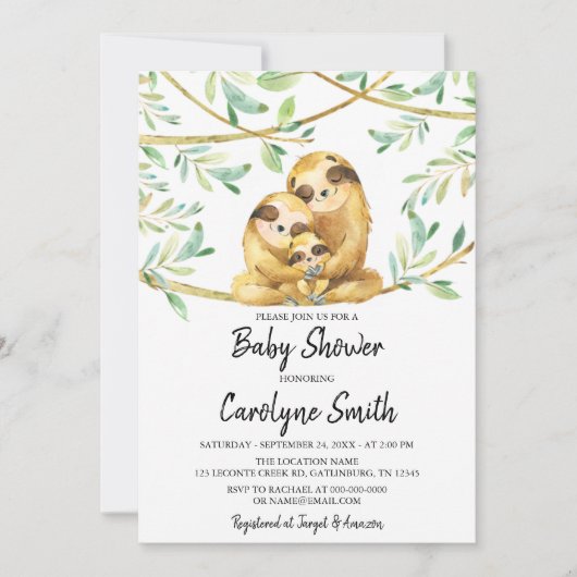 Invitation Baby shower de parfums verdoyants (Devant)
