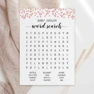 Invitation Baby shower de partie de recherche de mots