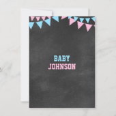 Invitation Baby shower DE PARTIE RÉVÉLÉE SEXUELLE du tableau (Dos)