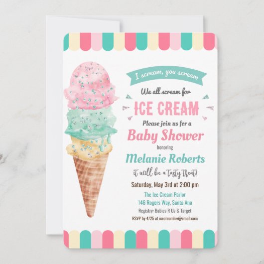 Invitation Baby shower de Parties scintillant de c (Devant)