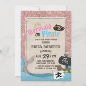 Invitation Baby shower de Parties scintillant d'or de sirate (Devant)