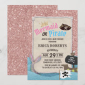Invitation Baby shower de Parties scintillant d'or de sirate (Devant / Derrière)