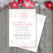 Invitation Baby shower de Parties scintillant en argent rose 