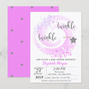 Invitation Baby shower de Parties scintillant en argent Twink