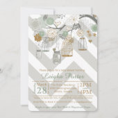 Invitation Baby shower de Parties scintillant en or Mint Maso (Devant)