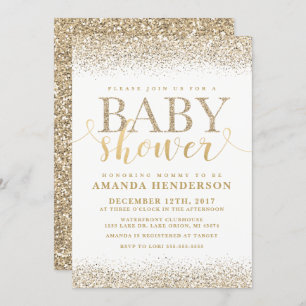 Invitation Baby shower de Parties scintillant Gold Faux Invit