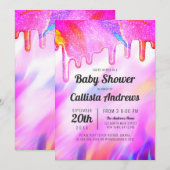 Invitation Baby shower de Parties scintillant Holographique N (Devant / Derrière)