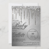 Invitation Baby shower de Parties scintillant métalliques Gla (Devant)