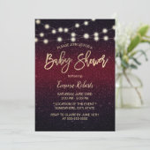 Invitation Baby shower de Parties scintillant moderne Burgund (Debout devant)