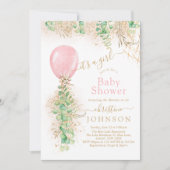 Invitation Baby shower de Parties scintillant or Eucalyptus F (Devant)