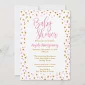 Invitation Baby shower de Parties scintillant rose (Devant)