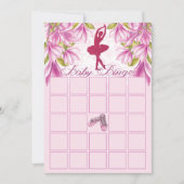 Invitation Baby shower de Parties scintillant rose Ballerina (Devant)