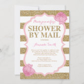 Invitation Baby shower de Parties scintillant rose et or par (Devant)