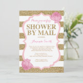 Invitation Baby shower de Parties scintillant rose et or par  (Debout devant)