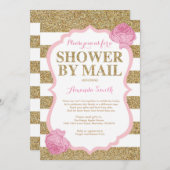 Invitation Baby shower de Parties scintillant rose et or par  (Devant / Derrière)