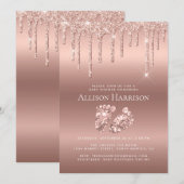 Invitation Baby shower de Parties scintillant rose Gold (Devant / Derrière)