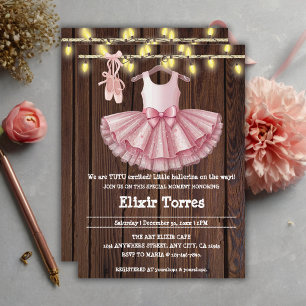 Invitation Baby shower de Parties scintillant Rustique Little