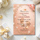 Invitation Baby shower de Parties scintillant Spark Gold Pied
