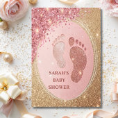 Invitation Baby shower de Parties scintillant Spark Gold Pied