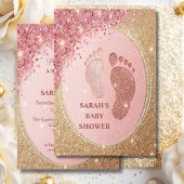 Invitation Baby shower de Parties scintillant Spark Gold Pied