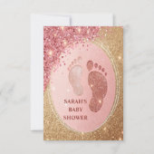 Invitation Baby shower de Parties scintillant Spark Gold Pied (Devant)