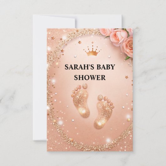 Invitation Baby shower de Parties scintillant Spark Gold Pied (Devant)