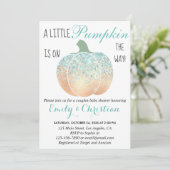 Invitation Baby shower de Parties scintillant Turquoise Aqua (Debout devant)