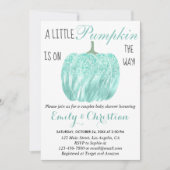 Invitation Baby shower de Parties scintillant Turquoise Aqua (Devant)