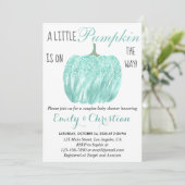 Invitation Baby shower de Parties scintillant Turquoise Aqua (Debout devant)