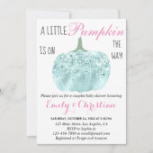 Invitation Baby shower de Parties scintillant Turquoise Aqua (Devant)