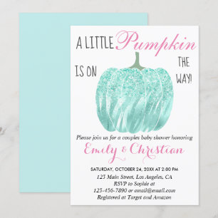 Invitation Baby shower de Parties scintillant Turquoise Aqua