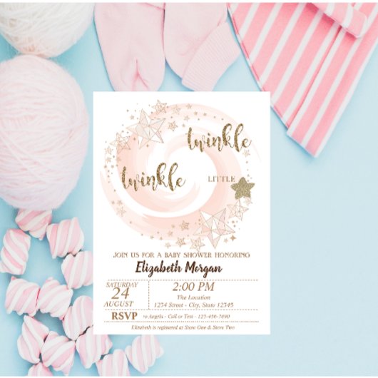 Invitation Baby shower de Parties scintillant Twin
