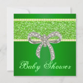 Invitation Baby shower de Parties scintillant vert (Devant)