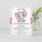Invitation Baby shower de Parties scintillant Virtual Pink El (Debout devant)