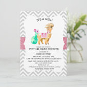 Invitation Baby shower de Parties scintillant Virtual Pink Ll (Debout devant)