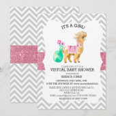 Invitation Baby shower de Parties scintillant Virtual Pink Ll (Devant / Derrière)