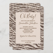 Invitation Baby shower de Parties scintillant Zebra Blush Cre (Devant / Derrière)