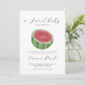 Invitation Baby shower de pastèque (Debout devant)