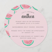 Invitation baby shower de pastèque (Devant / Derrière)