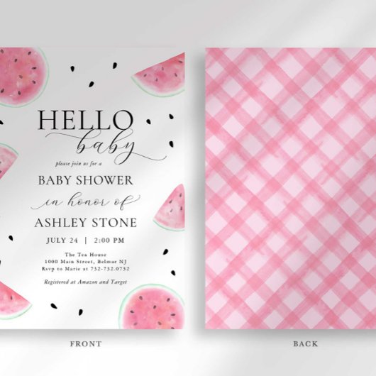 Invitation Baby shower de pastèque
