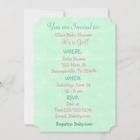 Invitation Baby shower de pastèque c'est une petite invitatio (Dos)