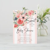 Invitation Baby shower de pastèque doux (Debout devant)