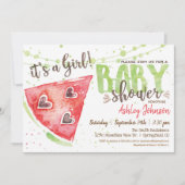 Invitation Baby shower de pastèque, Fille (Devant)